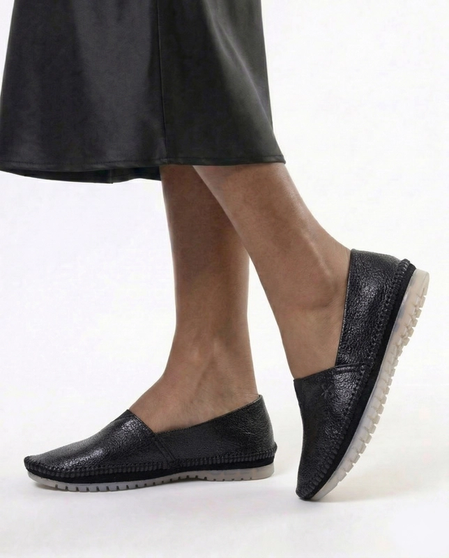 Maciejka Leather Slip-On Loafers Flat Shoes Black 1930W-36/00-0