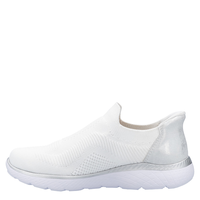 Rieker Slip-On Sneakers Breathable Silver White M5072-80