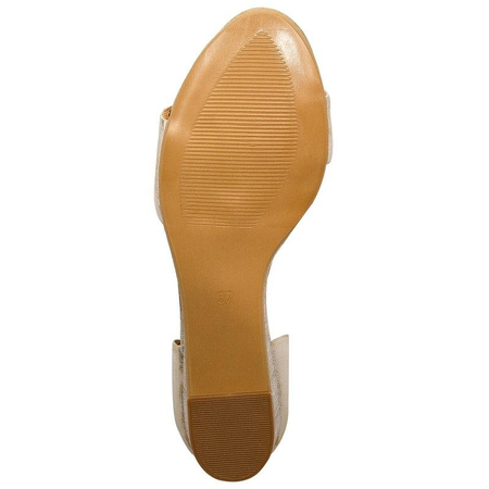 Maciejka Leather Minimalist Wedge Sandals Gold 01971-25/00-5