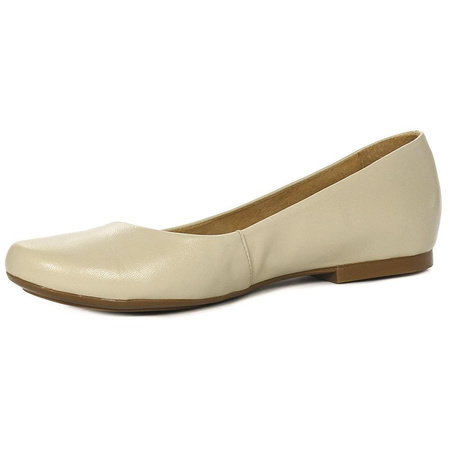 Maciejka Leather Ballerina Flats Low Heel Beige 00903-32/00-5