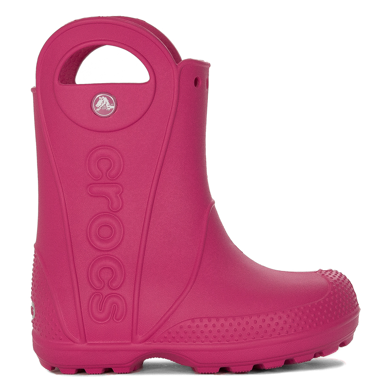 Crocs Children Rain Boots Candy Pink Handle Boot