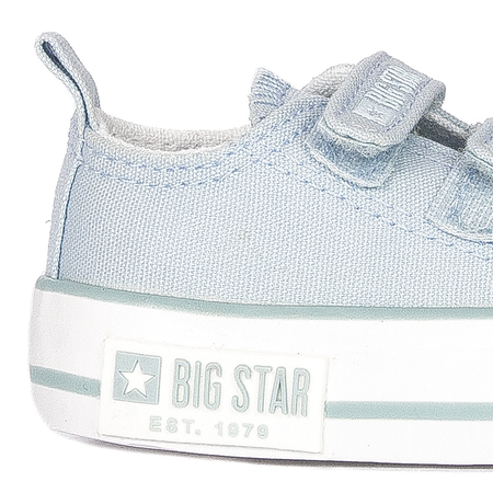 Big Star Trampki dziecięce dziewczęce na rzepy Blue niebieskie