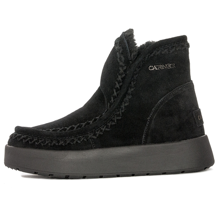 CAFENOIR Women's leather ankle boots Nero black
