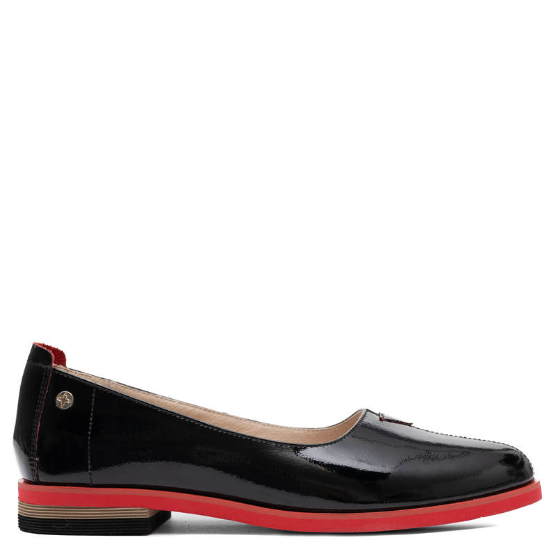 Maciejka Leather Patent Ballerinas With Red Sole Black K7463-01/00-1