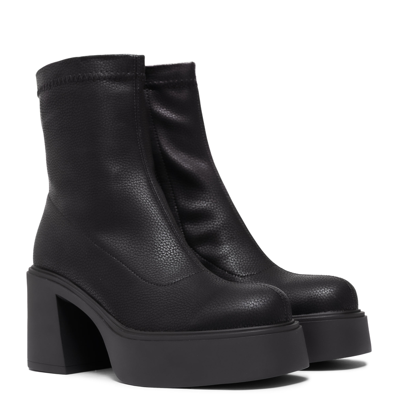 T. Sokolski Skórzane Botki Na Platformie Czarne HW-Z25-128-BLK
