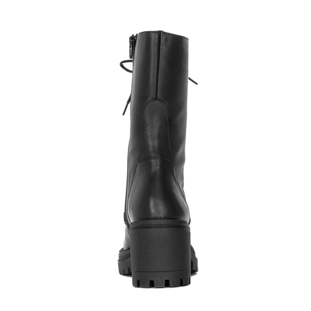 CAFENOIR Women's leather ankle boots Nero black