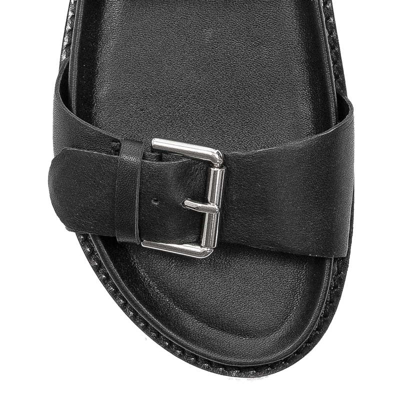 Inuovo Sandały damskie skórzane Black Czarne