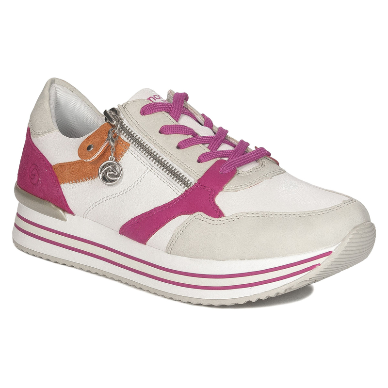 Remonte women's leather White Combi platform sneakers