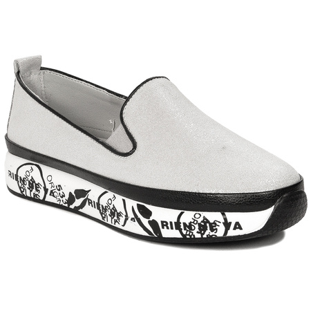 S.Barski Women's Low shoes Leather Silver