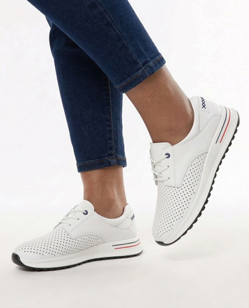Filippo Skórzane Sneakersy Damskie Białe DP6022-26-WH