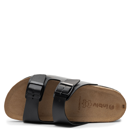 Inblu Klapki Komfortowe Klapki Na Platformie Czarne NM000039-BLACK