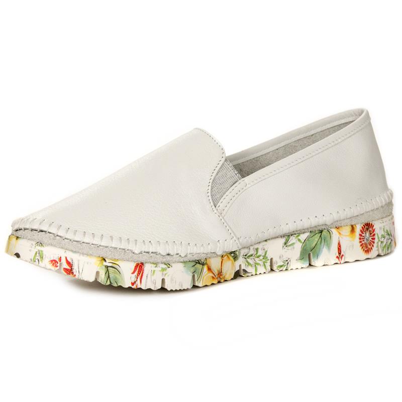 Maciejka Leather Slip-On Platform Loafers White 03512-11-00-0