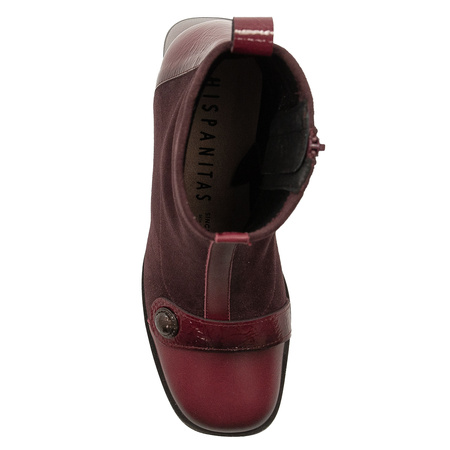 Hispanitas Women's Ankle Boots with Heel Burgundy