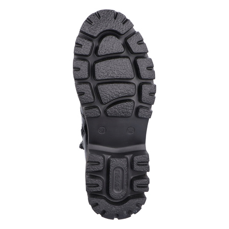 Rieker Lakierowane Trzewiki Damskie Na Platformie Czarne Y3330-00-BLACK