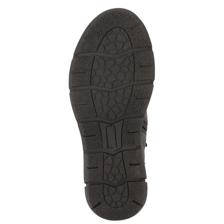 Maciejka Trzewiki Skórzane Damskie Na Zamek I Elastyczne Sznurowadła Czarne P7240-01/00-1