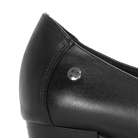 Maciejka Pumps Leather Block-Heel Loafers Patent Black 06285-01/00-7