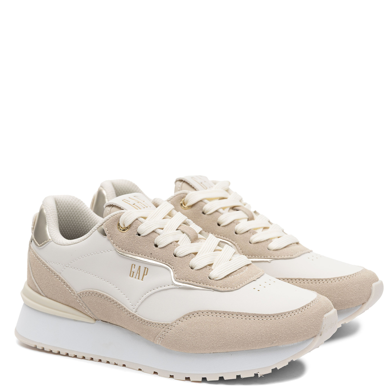GAP Sneakersy Damskie na Platformie Białe Złote Detale GPW6135300049
