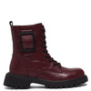 Sokolski Insulated Leather Combat Boots Chunky Platform Burgundy TS-Z25-297-BURGND