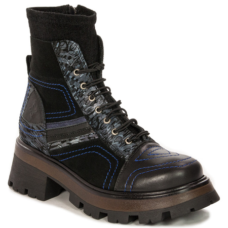 Maciejka Women's Leather Platform Ankle Boots Black 05624-01/00-7