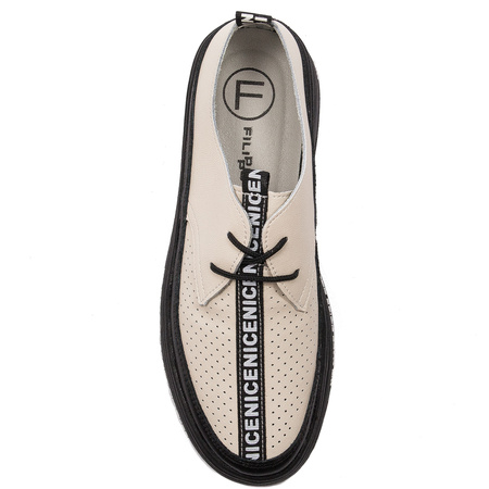 Filippo Women's Beige Lether shoes