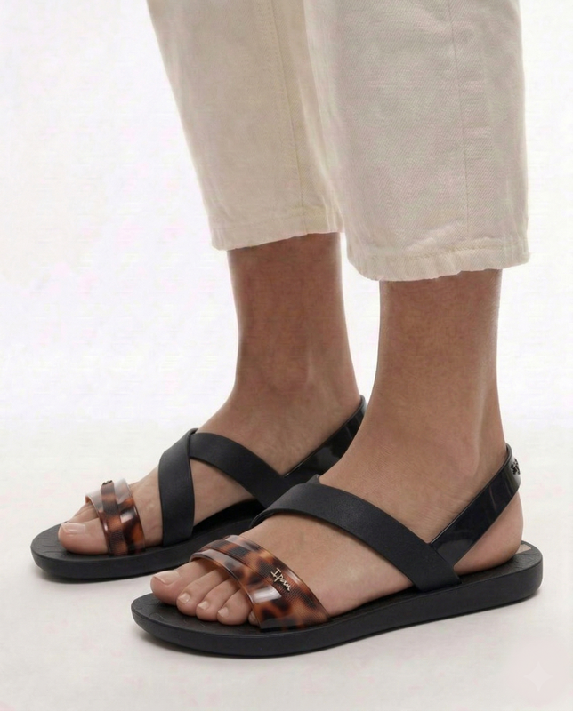 Ipanema Vibe Sandały Damskie z Tworzywa Czarno-Brązowe 83767-BP932