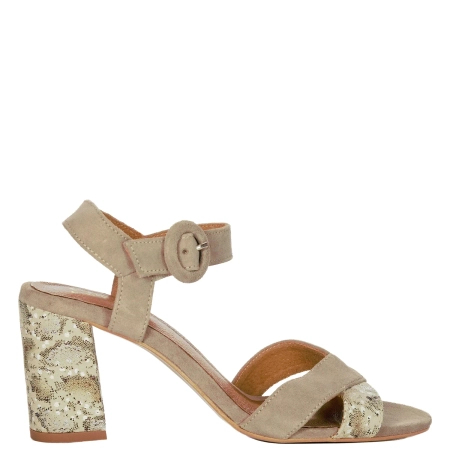 Maciejka Women's Stiletto Leather Sandals Beige