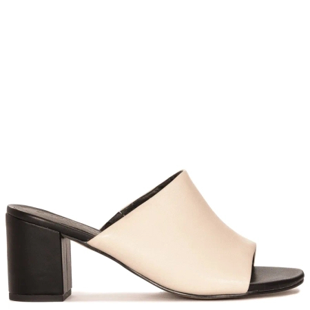 Marco Tozzi Women's leather slippers cream / black