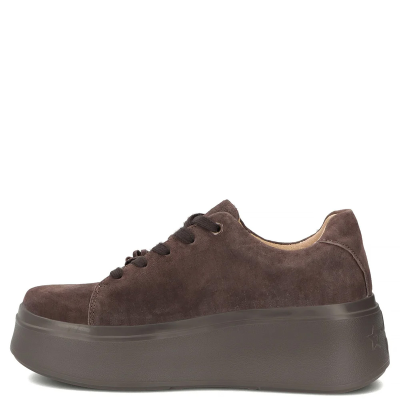 Filippo Brązowe Zamszowe Półbuty Sneakersy Na Platformie Kwiaty DP7987/26 D BR