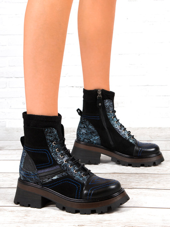 Maciejka Women's Leather Platform Ankle Boots Black 05624-01/00-7