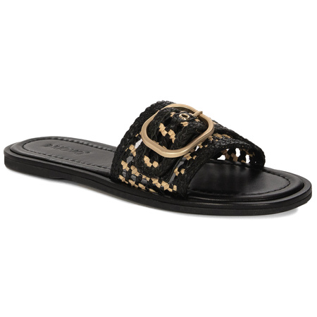  Inuovo Women's Leather Flip-Flops Black