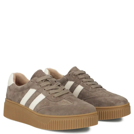 Filippo Leather Platform Sneakers Women's Suede Beige DP6776-26-TP