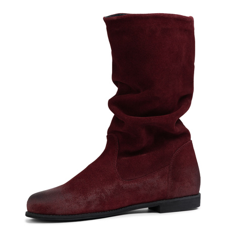 Maciejka Suede Knee-High Boots Slim Fit Burgundy 05057-30-00-6