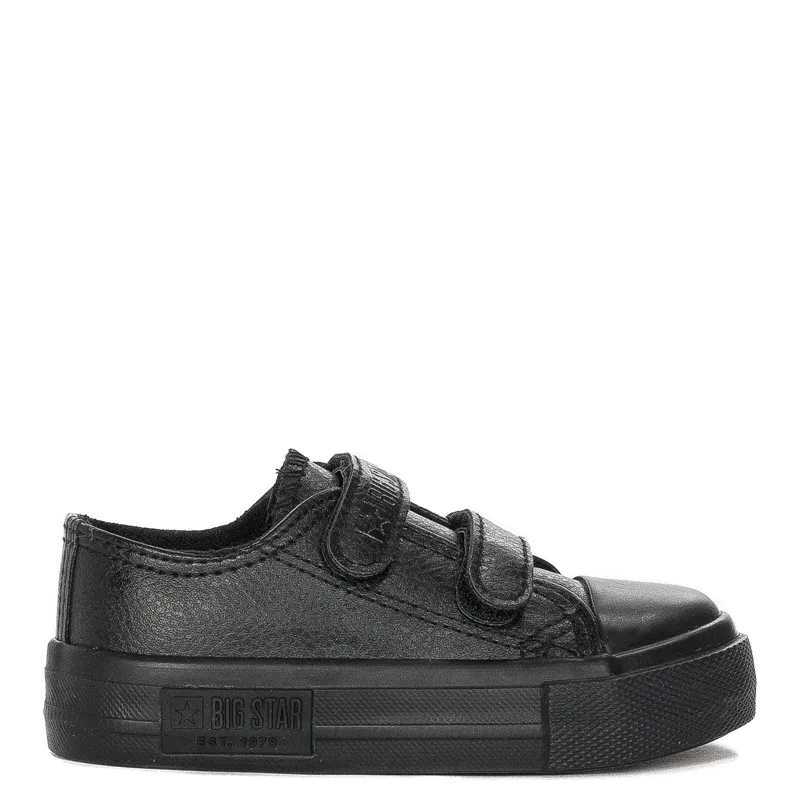 Big Star Trampki dziecięce chłopięce na rzepy Black czarne