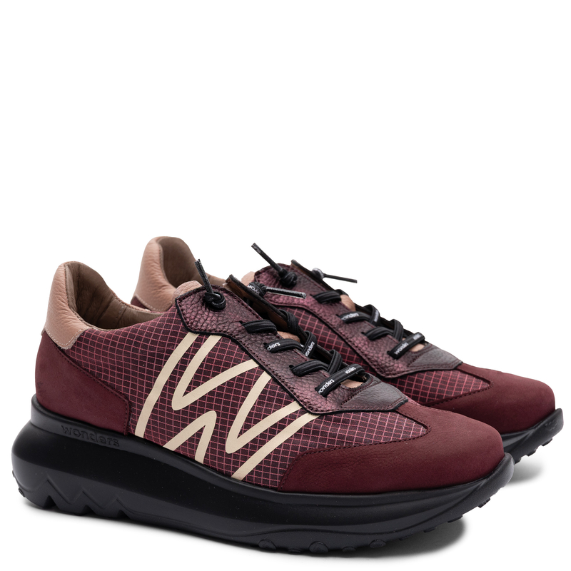 Wonders Women's Platform Half Shoes Nubuk Vino