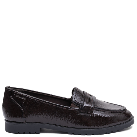 Tamaris Elegant Patent Leather Slip-On Loafers Brown 1-24239-42-332