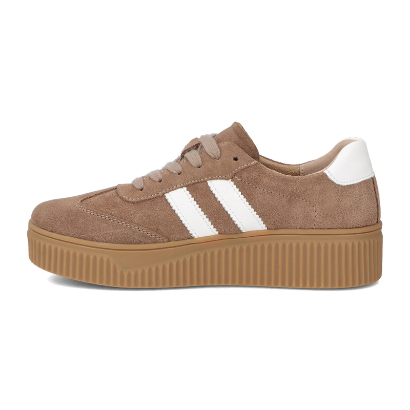 Filippo Sneakersy Damskie Skórzane Na Platformie Beżowo Białe