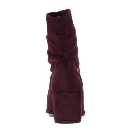 Maciejka Burgundy Velour Women's Boots