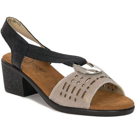 Filippo DS2308-21 BK GO Black Gold Sandals