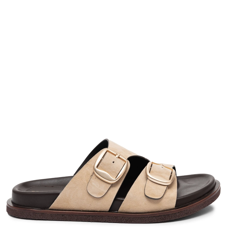 Bruno Premi Suede Leather Slides Beige BN7004XBPRSUEALMO