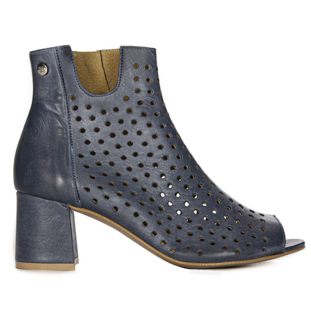 Maciejka Botki damskie na słupku granatowe