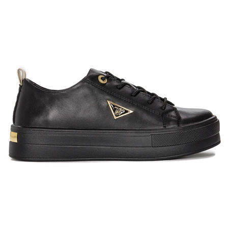 Filippo black leather women's shoes