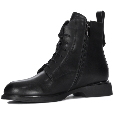 Maciejka Skórzane Sznurowane Botki Czarne N3115-01/00-8