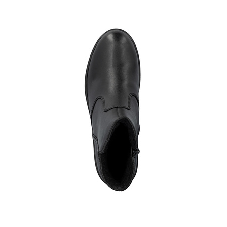 Rieker Skórzane Botki Ocieplane na Platformie Czarne X9165-01-BLACK