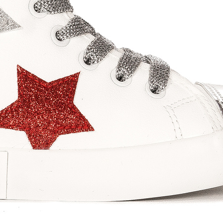 Big Star Trampki dziecięce dziewczęce wysokie White białe
