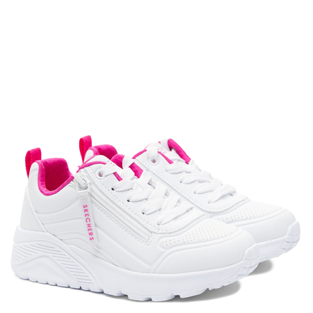 Skechers Uno Lite Sneakersy Z Suwakiem Biało-Różowe 310387L-WHPK