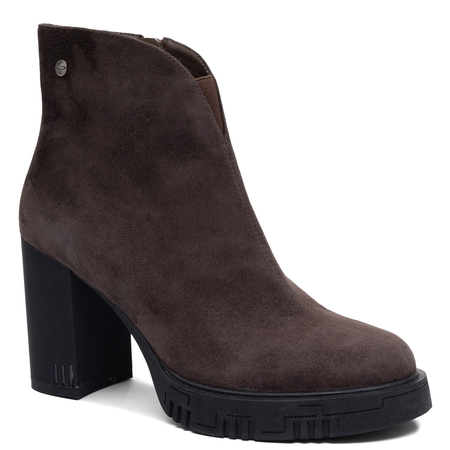Maciejka Suede Insulated Block Heel Ankle Boots Platform Chocolate Brown K7700-02/00-7