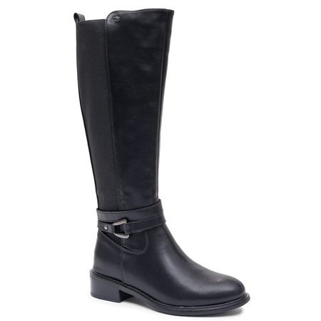 Sokolski Classic Insulated Knee-High Boots Women's Leather Black HX-Z26-297