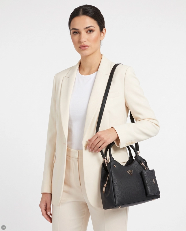 Guess Lorella Torebka Klasyczna Z Saszetką Czarny BG230622-BLACK