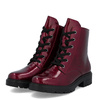 Rieker Patent Lace-Up Ankle Boots Warm Lining Burgundy Z2841-33-RED