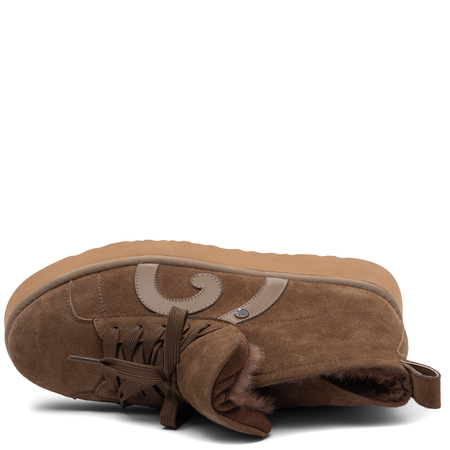 Maciejka Women's Light Brown Suede Platform Ankle Boots Laced Warm Winter Boots K7872-14/00-4